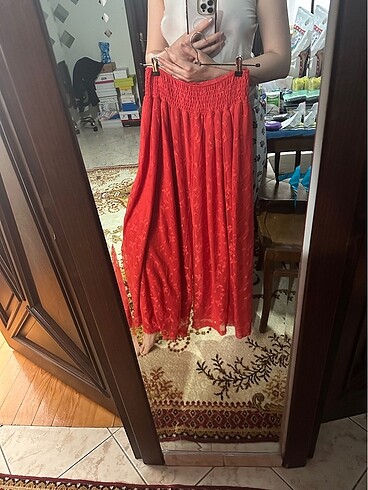 Zara Pembe kelebek salvar tipi bol pantolon