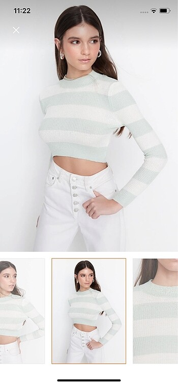 Trendyol & Milla cizgili crop top