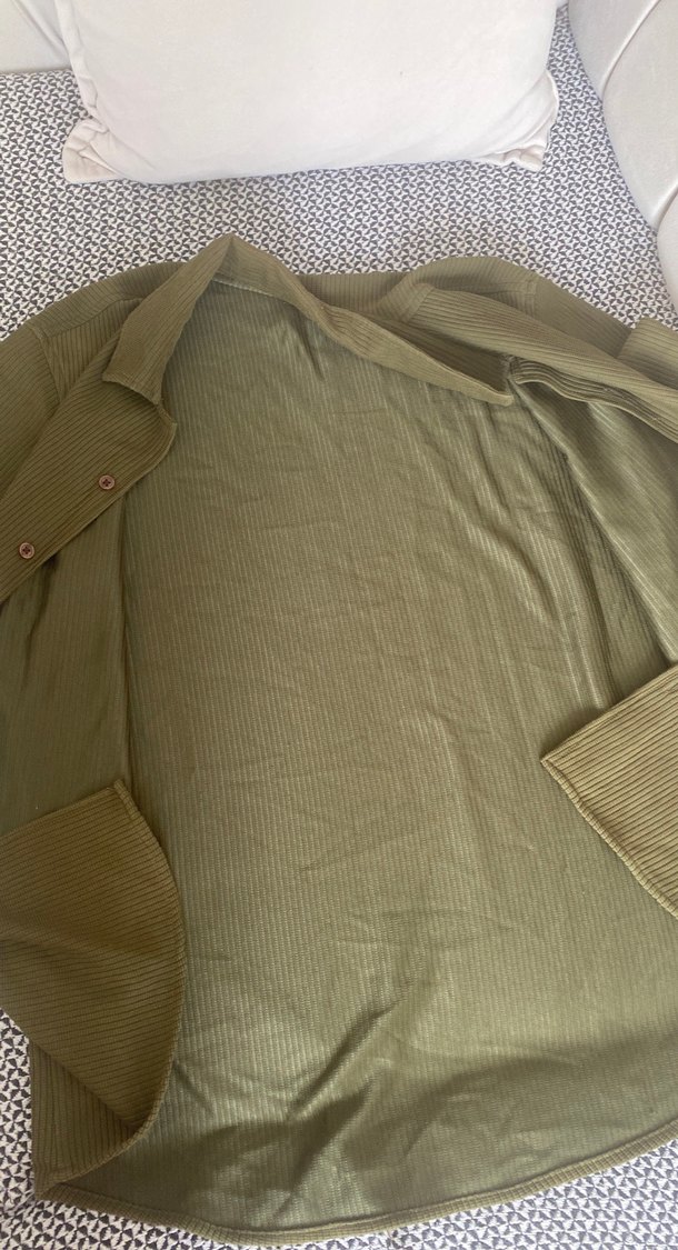 Düğmeli Kısa Kollu Erkek Haki Gömlek - Görsel 4