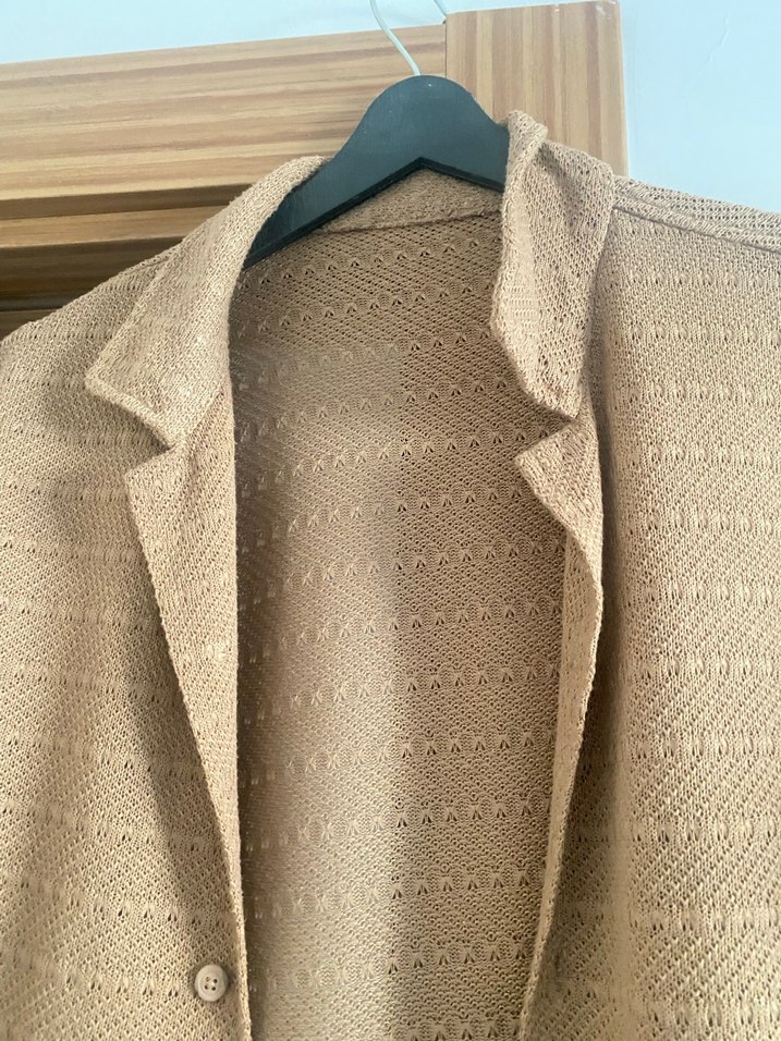 Bej Düğmeli erkek yazlık gömlek - Görsel 2