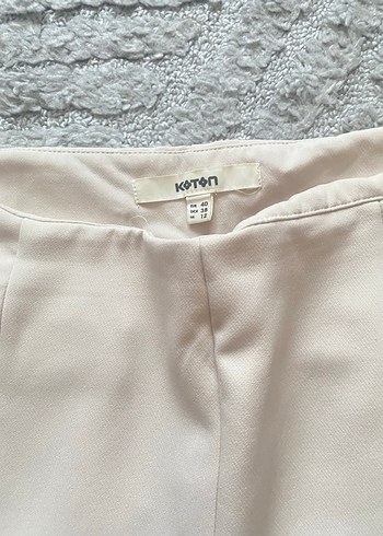 Bej Kadın Keten Midi Pantolon - Görsel 2