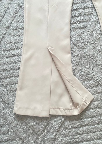 Bej Kadın Keten Midi Pantolon - Görsel 5