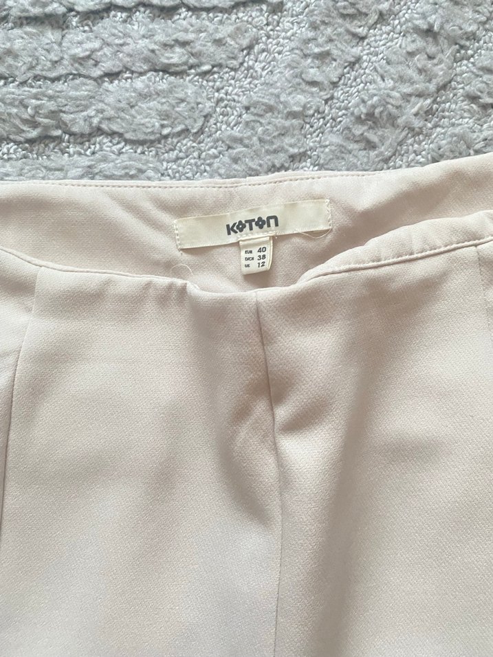 Bej Kadın Keten Midi Pantolon - Görsel 2