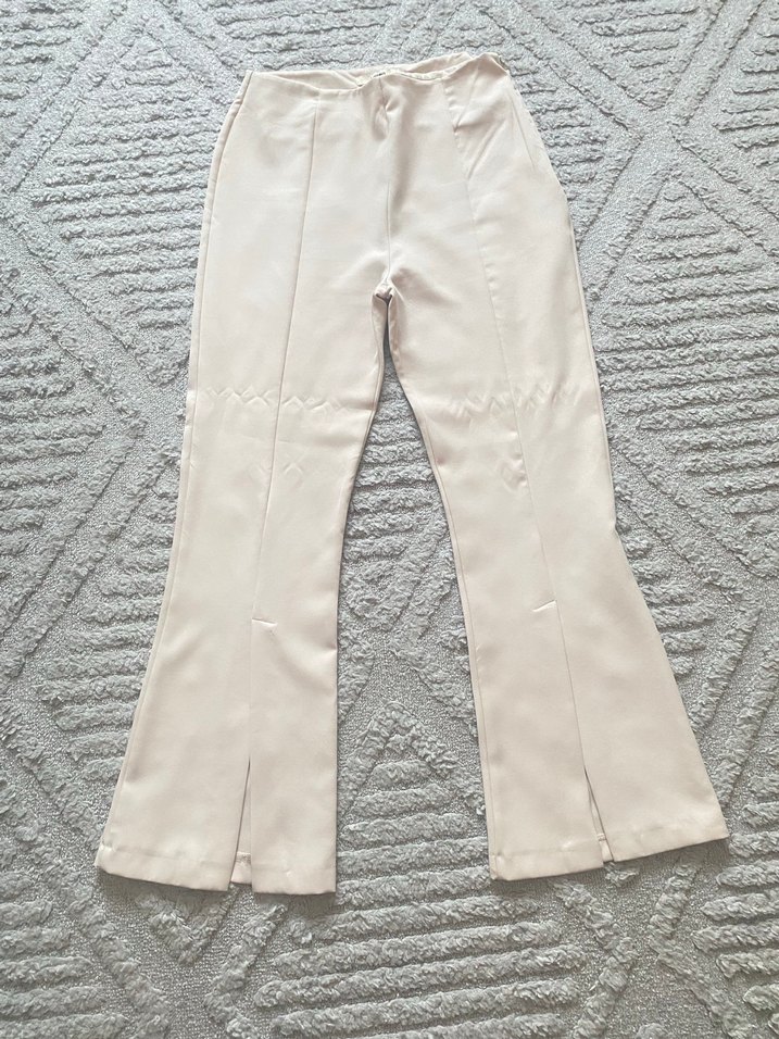 Bej Kadın Keten Midi Pantolon - Görsel 3