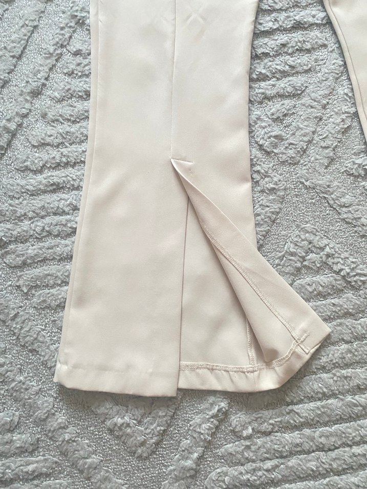 Bej Kadın Keten Midi Pantolon - Görsel 5