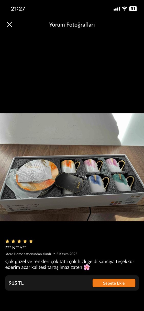 Pastel Renkli Altın Kulplu Kahve Fincan Seti - Görsel 3