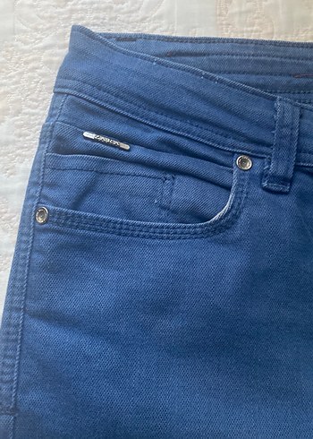 Düğmeli Mavi Erkek Kot Pantolon - Görsel 4