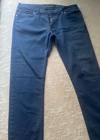 Düğmeli Mavi Erkek Kot Pantolon - Görsel 2