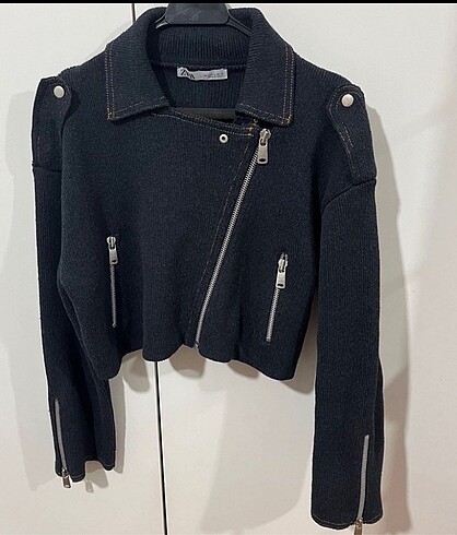 Zara Zara Triko Biker Ceket
