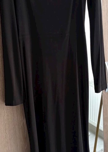 Siyah Uzun Kollu Uzun Elbise - Görsel 4