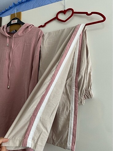 Süet Eşfoman takımı / pudra pembe - Görsel 5