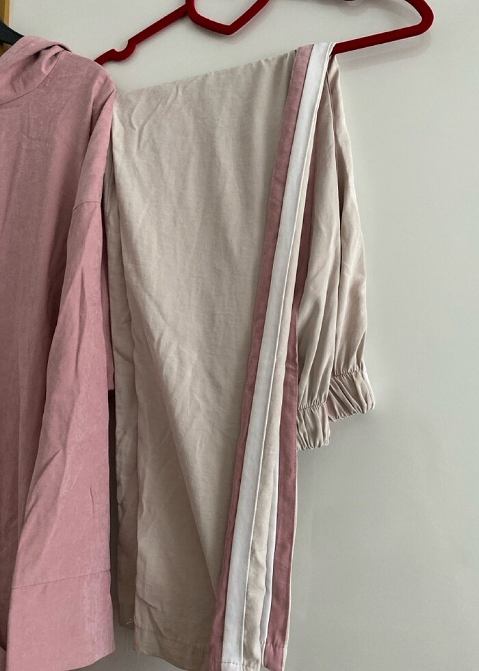 Süet Eşfoman takımı / pudra pembe - Görsel 4