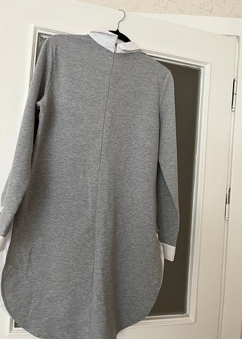 Diğer Gri Uzun Kollu Triko Sweatshirt Elbise