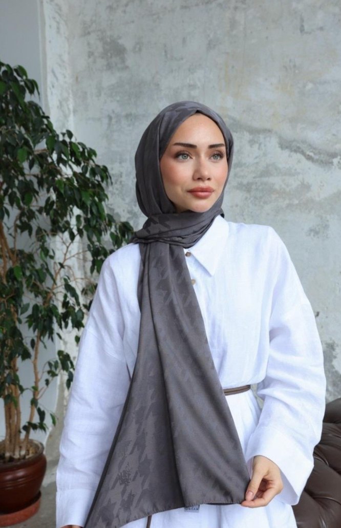 Antrasit İtalyan Jakar Şal - Görsel 3