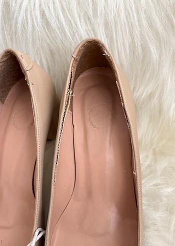 Bej Klasik Stiletto Tokalı Topuklu Ayakkabı - Görsel 2