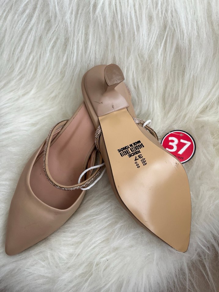 Topuklu Bej Stiletto Kadın Ayakkabı - Görsel 3