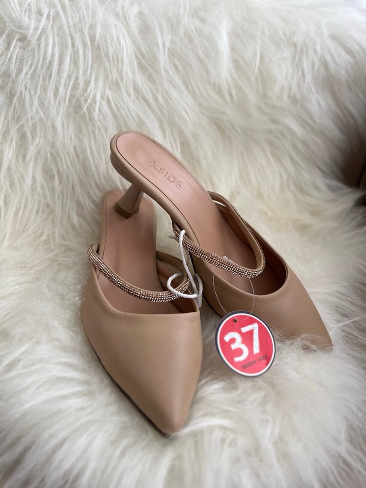 Topuklu Bej Stiletto Kadın Ayakkabı - Görsel 2