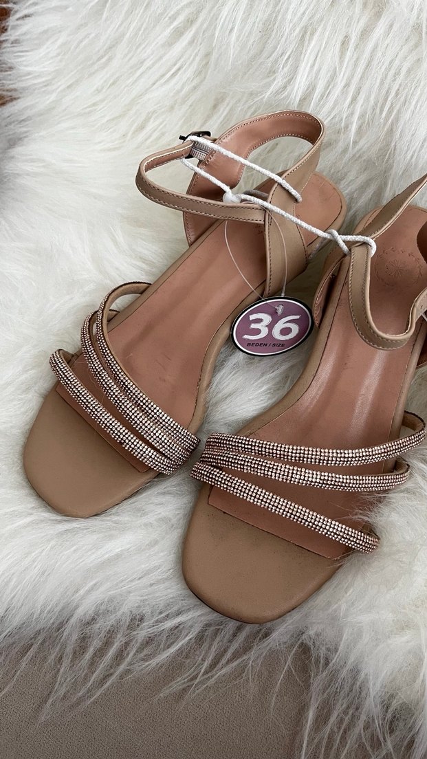 Bej  Topuklu Kadın Ayakkabı - Görsel 3
