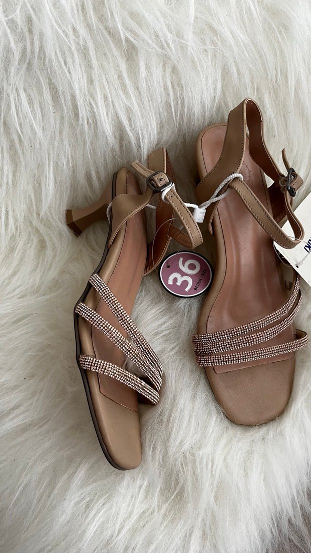 Bej  Topuklu Kadın Ayakkabı - Görsel 2