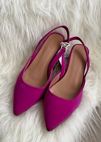 Pembe Süet Stiletto Topuklu Kadın Ayakkabı - Görsel 2