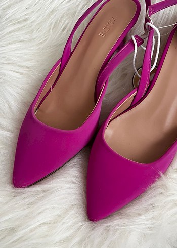 Pembe Süet Stiletto Topuklu Kadın Ayakkabı - Görsel 4