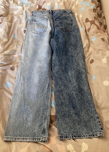 Çift renkli wide leg Y2K jean/kot - Görsel 2