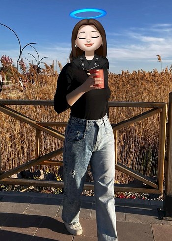 Çift renkli wide leg Y2K jean/kot - Görsel 5