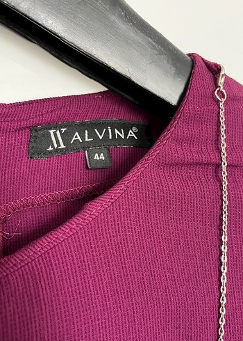 Zincir kolye Detaylı Uzun Mürdüm Kadın Tunik - Görsel 6