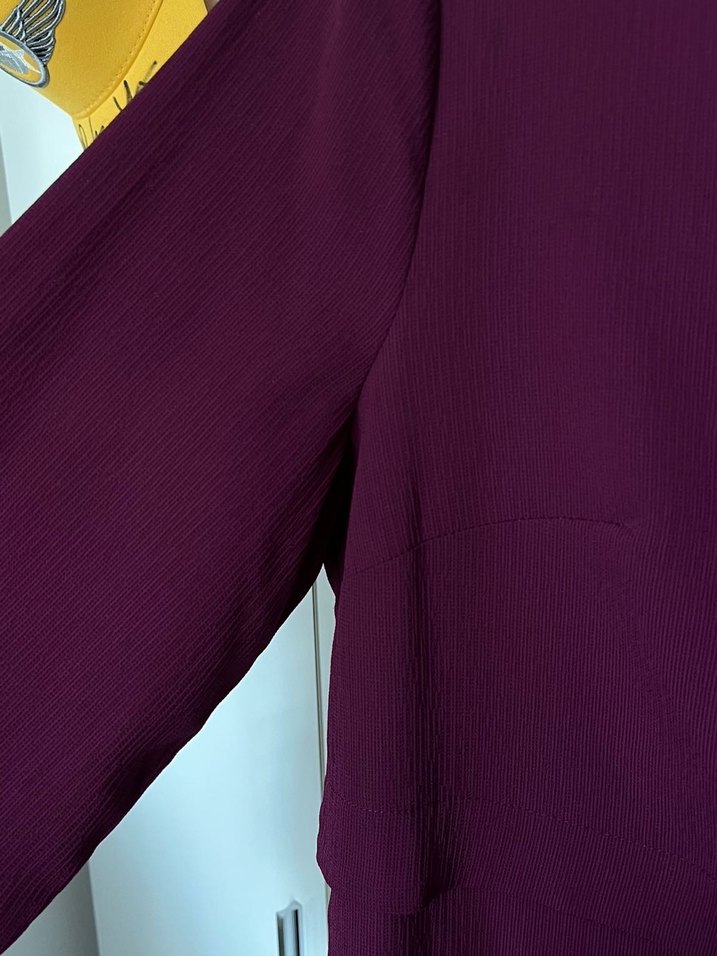 Zincir kolye Detaylı Uzun Mürdüm Kadın Tunik - Görsel 4