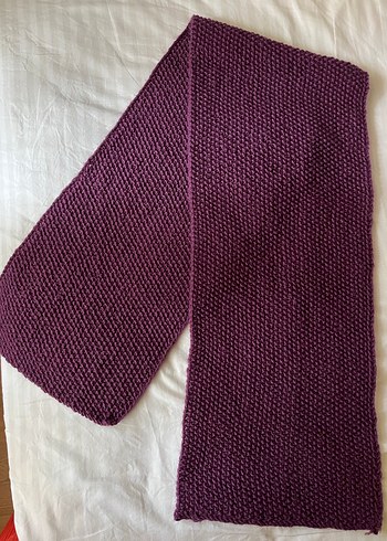 Bordo Kadın Örgü Atkı - Görsel 4