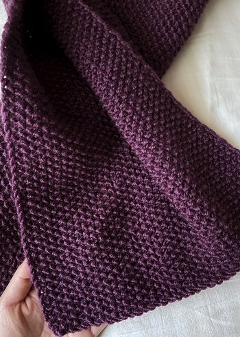 Bordo Kadın Örgü Atkı - Görsel 2