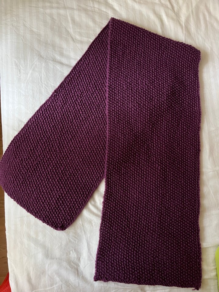 Bordo Kadın Örgü Atkı - Görsel 3