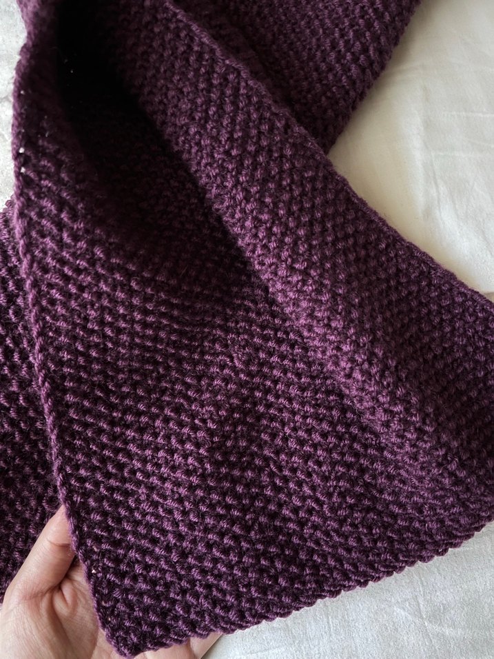 Bordo Kadın Örgü Atkı - Görsel 2