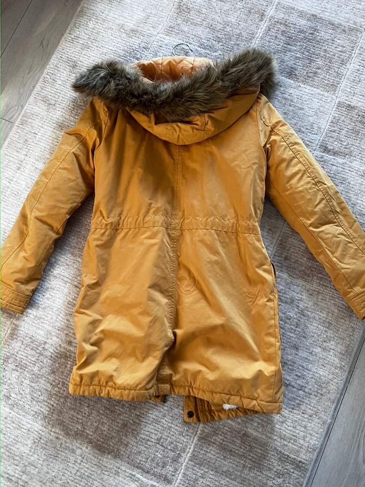 Kürklü Bej Kadın Kışlık Mont - Görsel 2