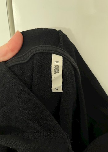 Siyah Kapüşonlu Salaş Sweatshirt - Görsel 3