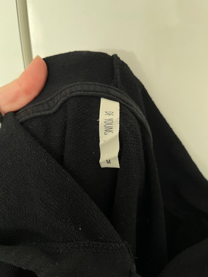 Siyah Kapüşonlu Salaş Sweatshirt - Görsel 3