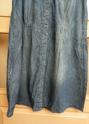 s Beden mavi Renk Mango marka S beden Jean elbise cottondur ölçüleri Açıklamada