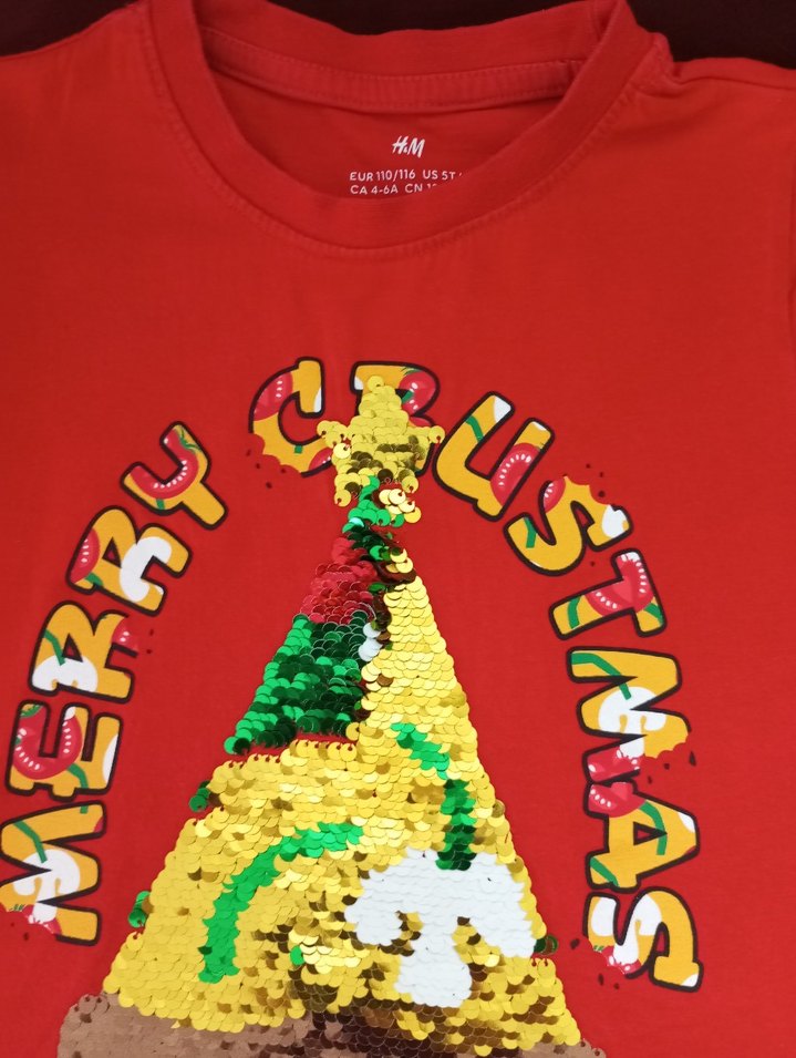 H&M marka 4-6 yaş likralı bluz önü payet işli sorunsuz - Görsel 2