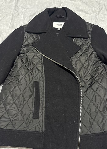 Siyah Düğmeli Kadın Midi Ceket - Görsel 2