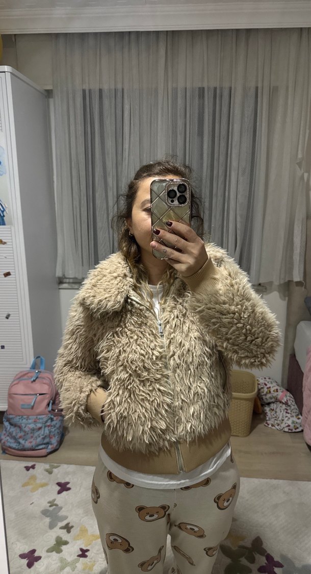 Bej Kürk Detaylı Kadın Ceket - Görsel 3