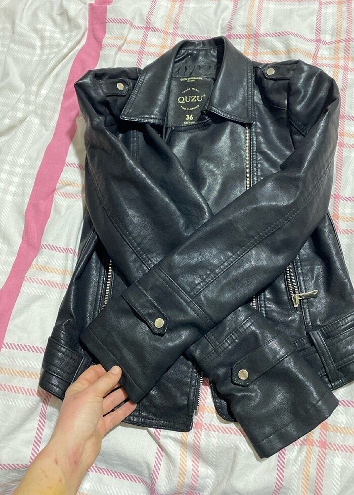 Kadın deri ceket - Görsel 3