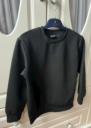 Erkek Çocuk Siyah Örgü Sweatshirt - Görsel 4