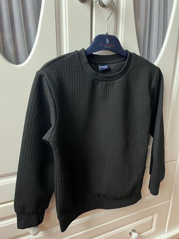 Erkek Çocuk Siyah Örgü Sweatshirt - Görsel 4