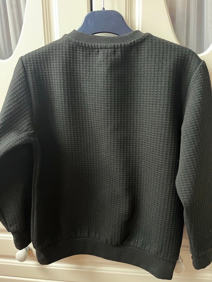 Erkek Çocuk Siyah Örgü Sweatshirt - Görsel 5