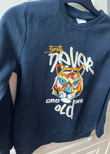 Erkek Çocuk Baskılı lacivert Sweatshirt - Görsel 3