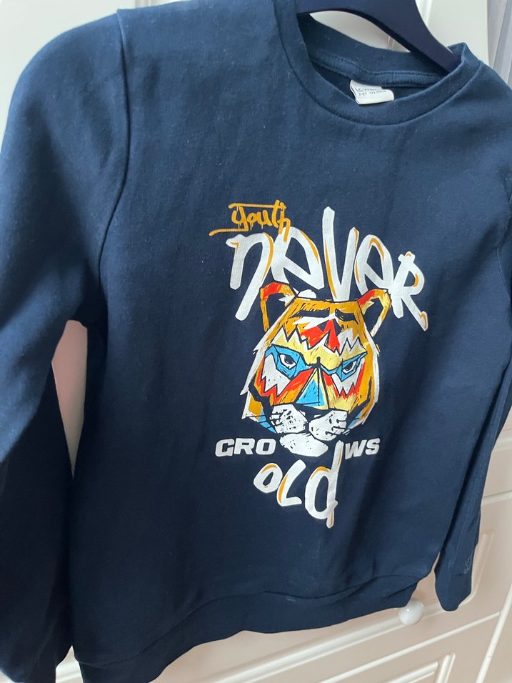 Erkek Çocuk Baskılı lacivert Sweatshirt - Görsel 3