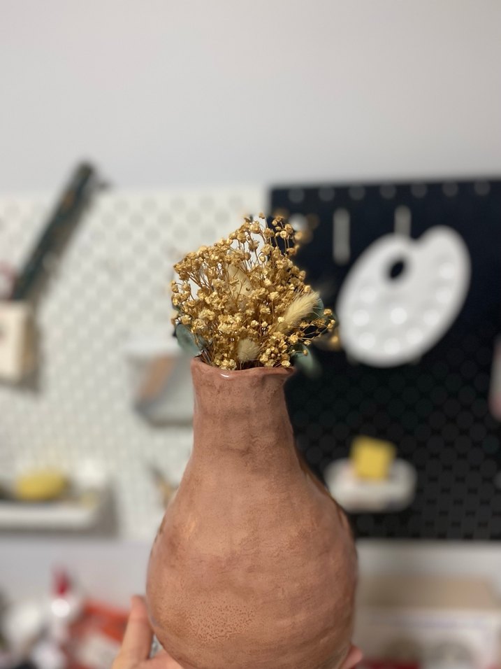 Pastel Bej Seramik Vazo - Görsel 2