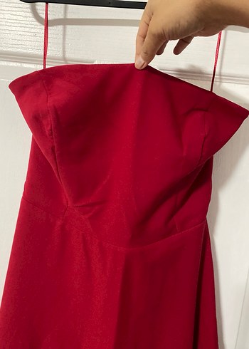 Kırmızı abiye elbise - Görsel 3