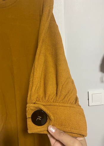 Kadın Sarı Midi Salaş Triko - Görsel 4