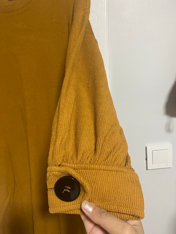 Kadın Sarı Midi Salaş Triko - Görsel 4